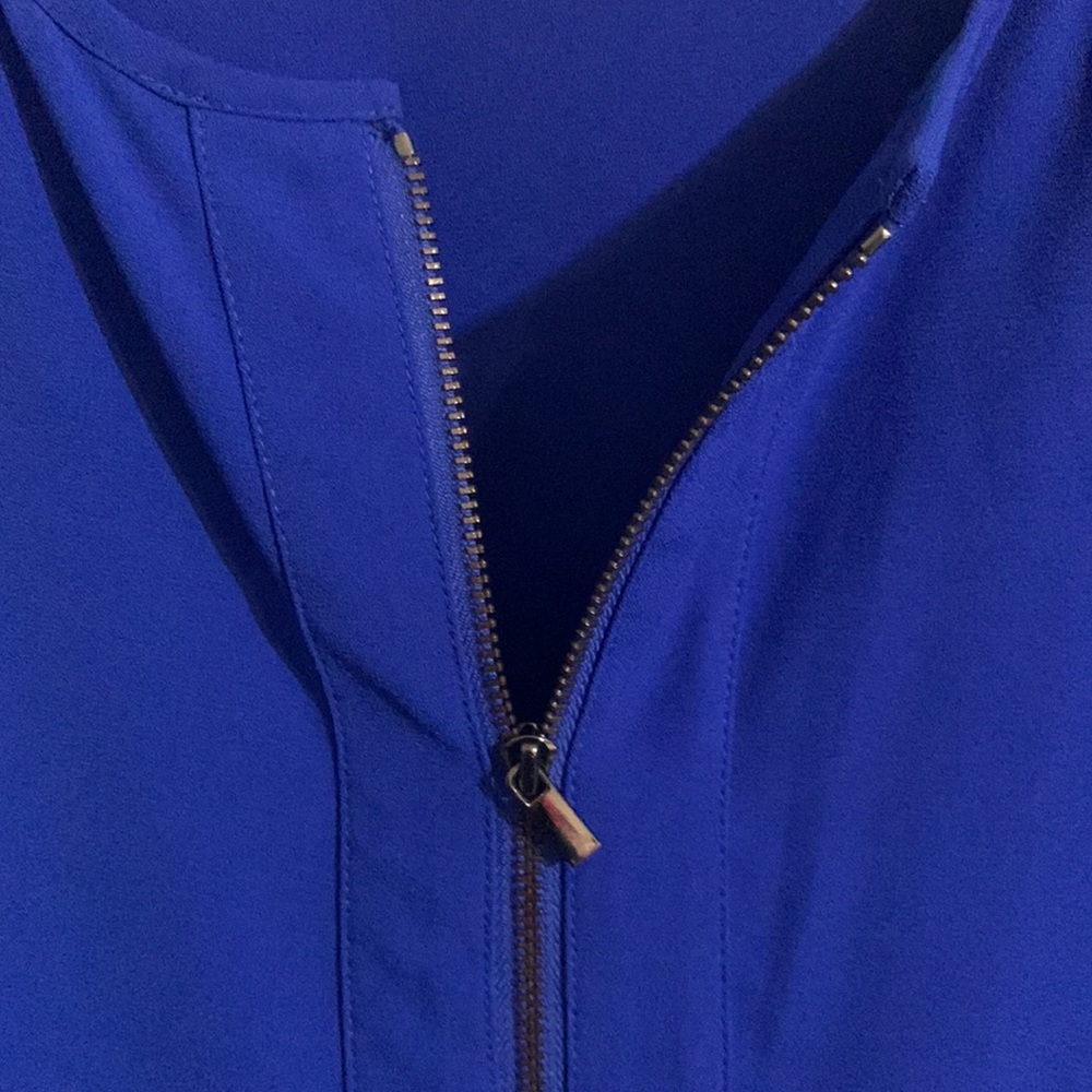 Cache Bright Blue Zip Front Jacket L - image 6